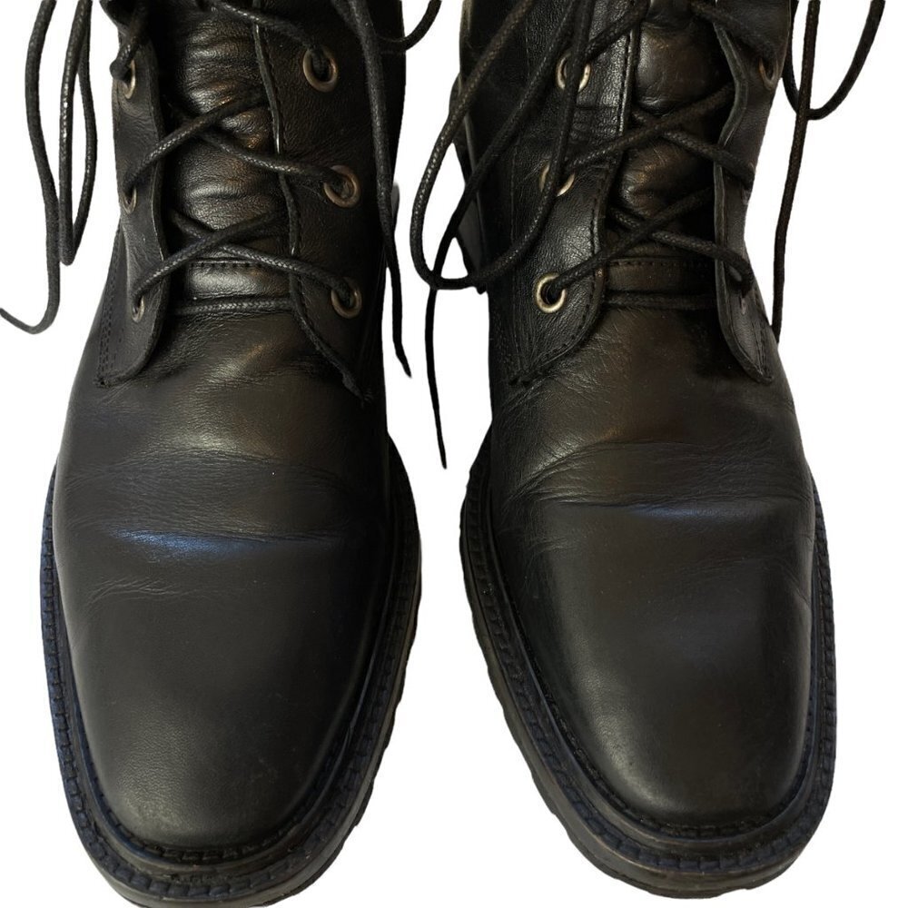Rachel Comey Dame Kidskin Leather Lace Up Combat Boots Black Size 8.5 - Picture 4 of 12